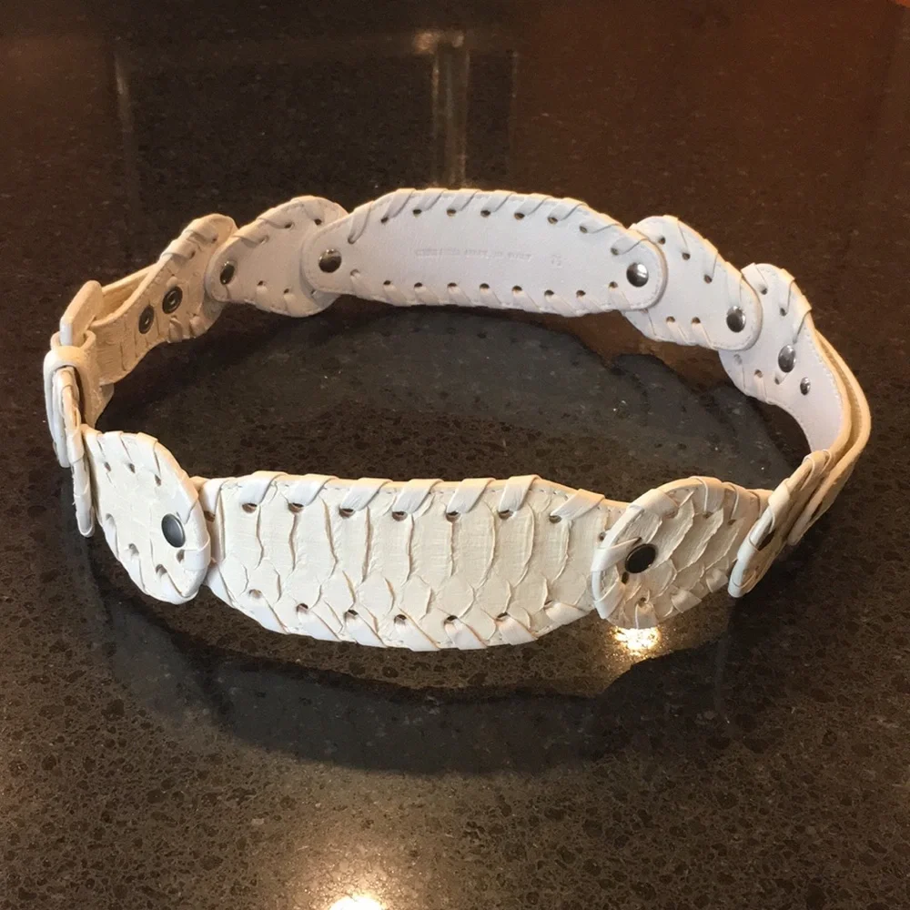 Chloe genuine python Snake whip stitch belt size 75